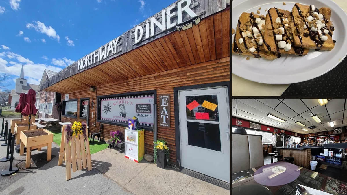 Lunch plates served in a cozy diner setting